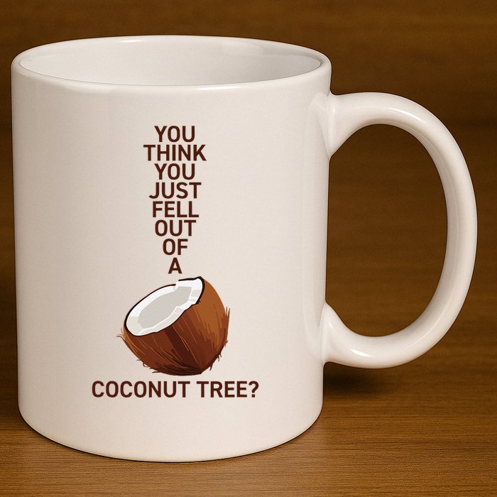 You Think You Just Fell Out Of A Coconut Tree 11oz C Handle Ceramic Mug