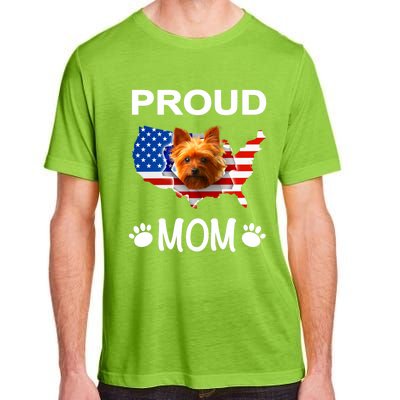 Yorkshire Terrier Yorkshire Terrier Proud Patriot Mom Gift Adult ChromaSoft Performance T-Shirt