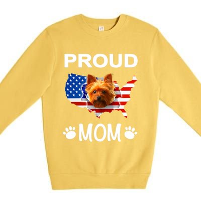 Yorkshire Terrier Yorkshire Terrier Proud Patriot Mom Gift Premium Crewneck Sweatshirt