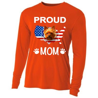 Yorkshire Terrier Yorkshire Terrier Proud Patriot Mom Gift Cooling Performance Long Sleeve Crew