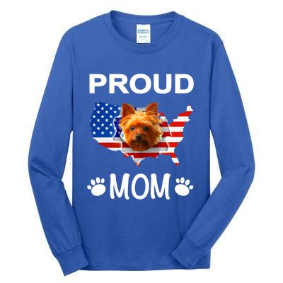 Yorkshire Terrier Yorkshire Terrier Proud Patriot Mom Gift Tall Long Sleeve T-Shirt