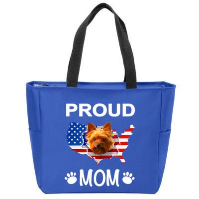 Yorkshire Terrier Yorkshire Terrier Proud Patriot Mom Gift Zip Tote Bag