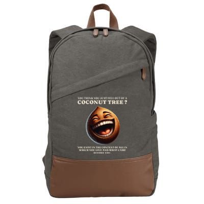 You Think You Just Fell Out Of A Coconut Tree Meme Cotton Canvas Backpack