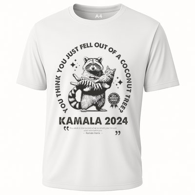 You Think You Just Fell Out Of A Coconut Tree Raccoon Cat Cooling Performance Crew T-Shirt