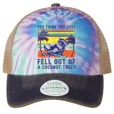 You Think You Just Fell Out Of A Coconut Tree Raccoon Kamala Legacy Tie Dye Trucker Hat