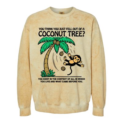 You Think You Fell Out Of A Coconut Tree Funny Kamala Harris Colorblast Crewneck Sweatshirt