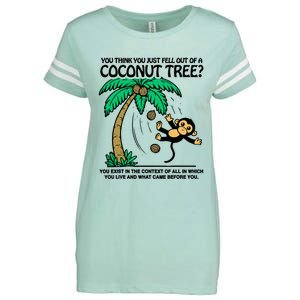 You Think You Fell Out Of A Coconut Tree Funny Kamala Harris Enza Ladies Jersey Football T-Shirt