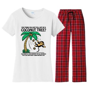 You Think You Fell Out Of A Coconut Tree Funny Kamala Harris Women's Flannel Pajama Set