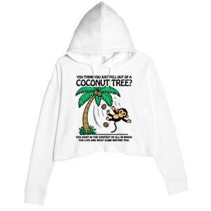 You Think You Fell Out Of A Coconut Tree Funny Kamala Harris Crop Fleece Hoodie