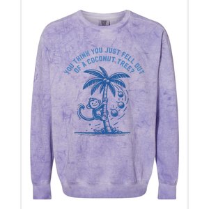 You Think You Just Fell Out Of A Coconut Tree Funny Saying Colorblast Crewneck Sweatshirt