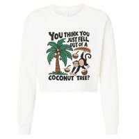 You Think You Just Fell Out Of A Coconut Tree Meme Cropped Pullover Crew