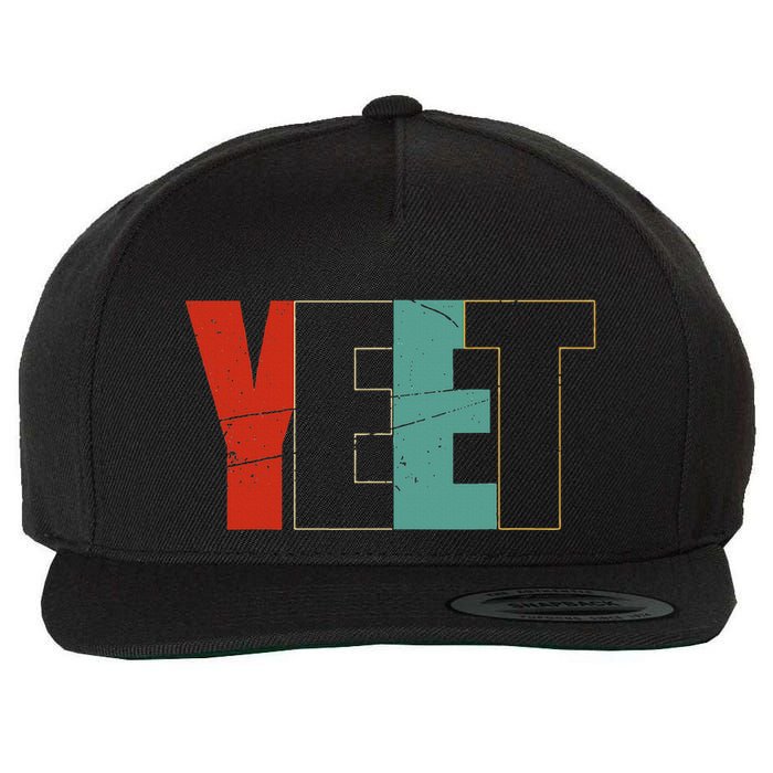 Yeet Trendy Yeeting Meme Slogan Urban Slang Wool Snapback Cap