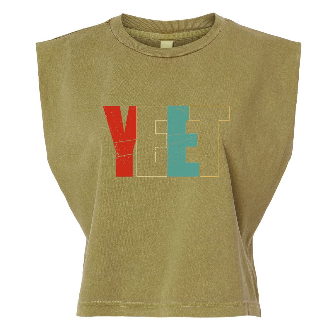 Yeet Trendy Yeeting Meme Slogan Urban Slang Garment-Dyed Women's Muscle Tee