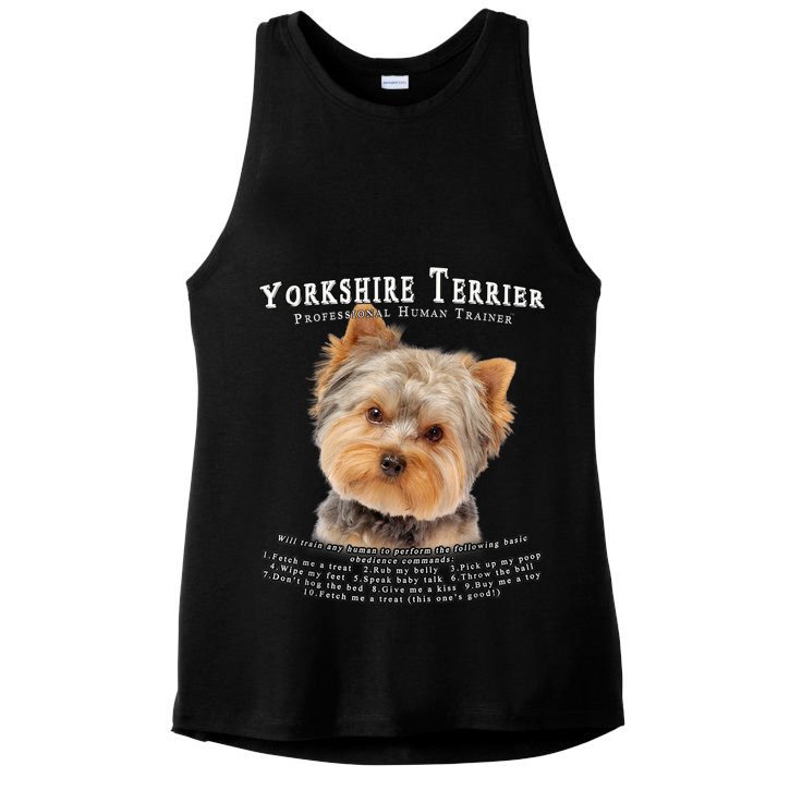 Yorkshire Terrier Yorkie Owner Lover Human Trainer Ladies PosiCharge Tri-Blend Wicking Tank