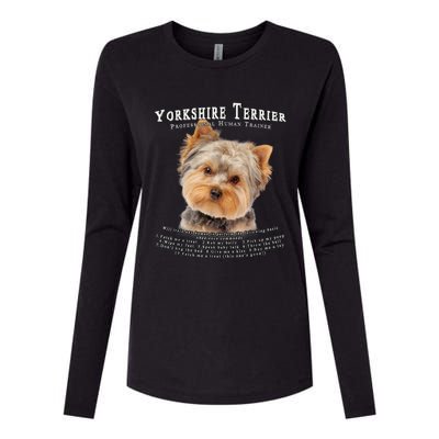 Yorkshire Terrier Yorkie Owner Lover Human Trainer Womens Cotton Relaxed Long Sleeve T-Shirt