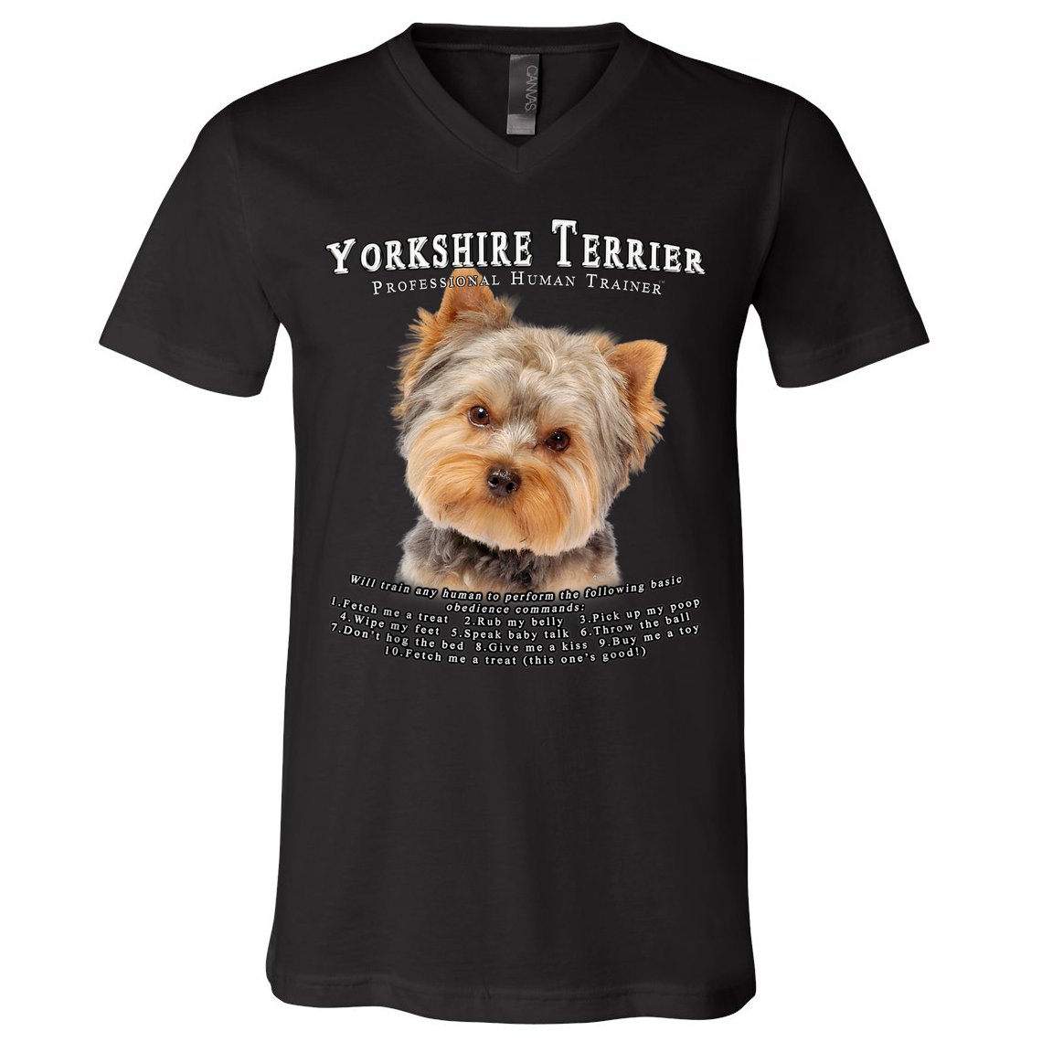 Yorkshire Terrier Yorkie Owner Lover Human Trainer V-Neck T-Shirt