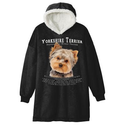 Yorkshire Terrier Yorkie Owner Lover Human Trainer Hooded Wearable Blanket