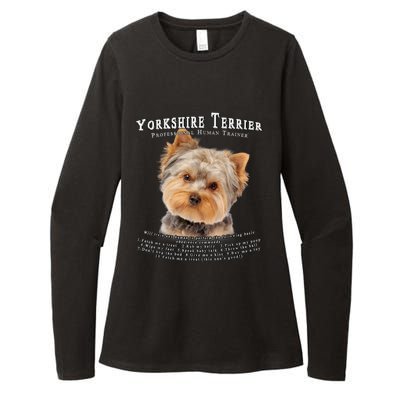 Yorkshire Terrier Yorkie Owner Lover Human Trainer Womens CVC Long Sleeve Shirt