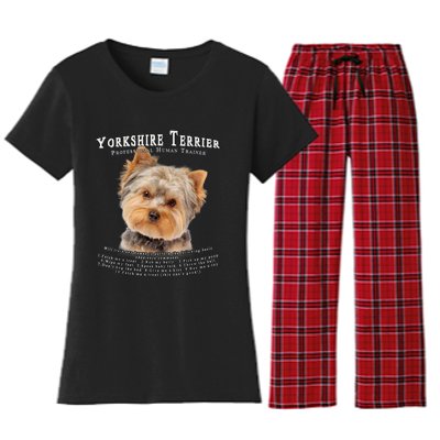 Yorkshire Terrier Yorkie Owner Lover Human Trainer Women's Flannel Pajama Set