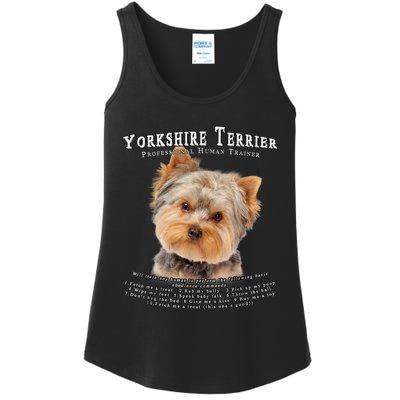 Yorkshire Terrier Yorkie Owner Lover Human Trainer Ladies Essential Tank