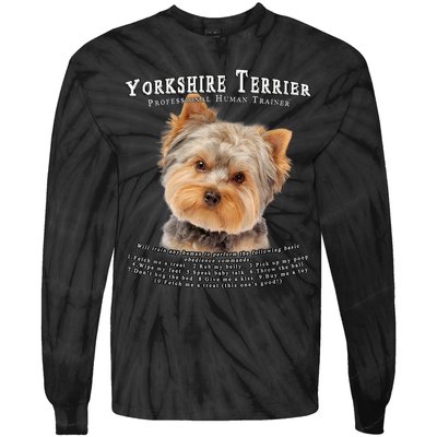 Yorkshire Terrier Yorkie Owner Lover Human Trainer Tie-Dye Long Sleeve Shirt