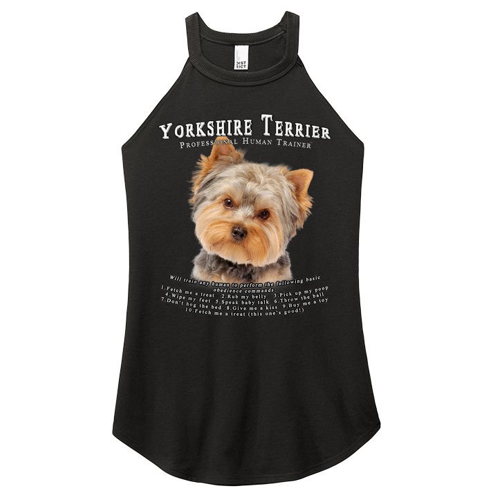 Yorkshire Terrier Yorkie Owner Lover Human Trainer Women's Perfect Tri Rocker Tank