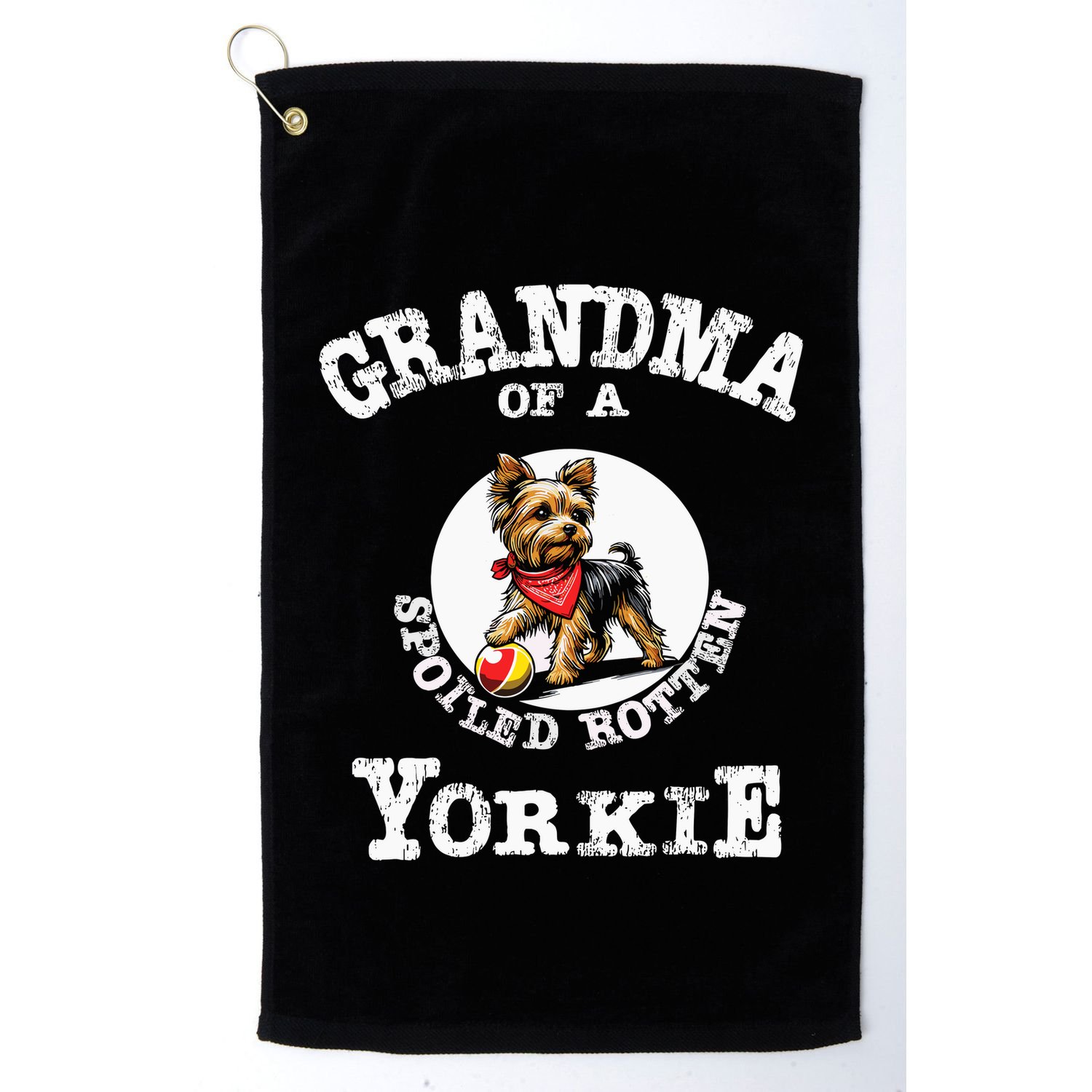 Yorkshire Terrier Yorkie Grandmother Grandma Golf Towel