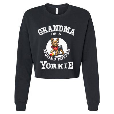 Yorkshire Terrier Yorkie Grandmother Grandma Cropped Pullover Crew