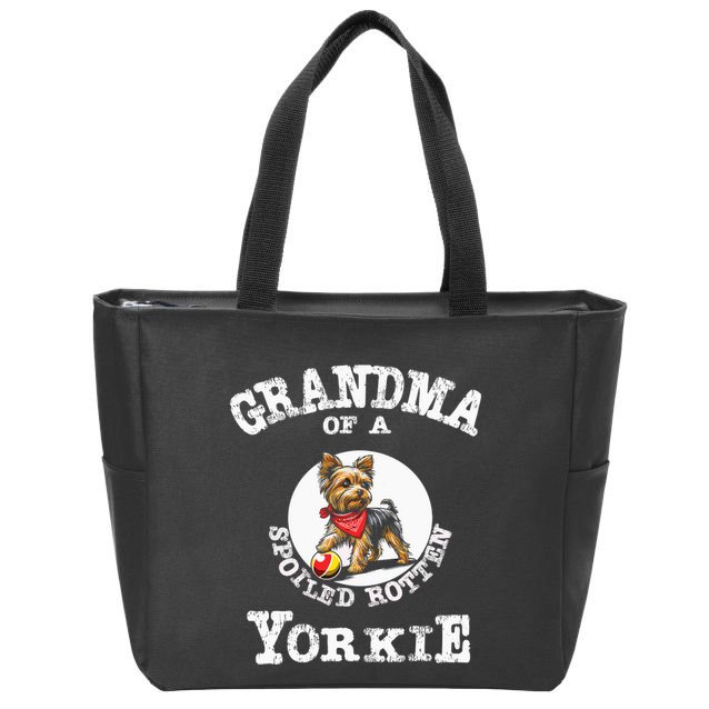 Yorkshire Terrier Yorkie Grandmother Grandma Zip Tote Bag