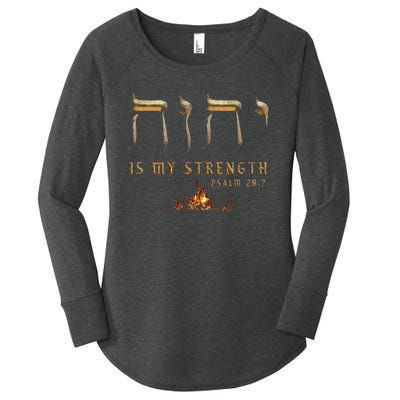 Yhwh Tetragrammaton Yahweh Elohim Hebrew Israelite Women's Perfect Tri Tunic Long Sleeve Shirt