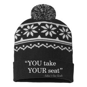 You Take Your Seat Biden's Cue Cards Funny Anti Biden FJB USA-Made Snowflake Beanie