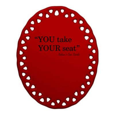 You Take Your Seat Biden's Cue Cards Funny Anti Biden FJB Ceramic Oval Ornament