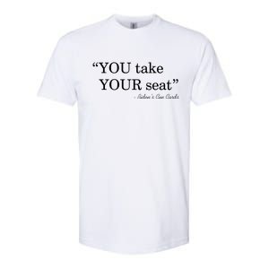 You Take Your Seat Biden's Cue Cards Funny Anti Biden FJB Softstyle CVC T-Shirt