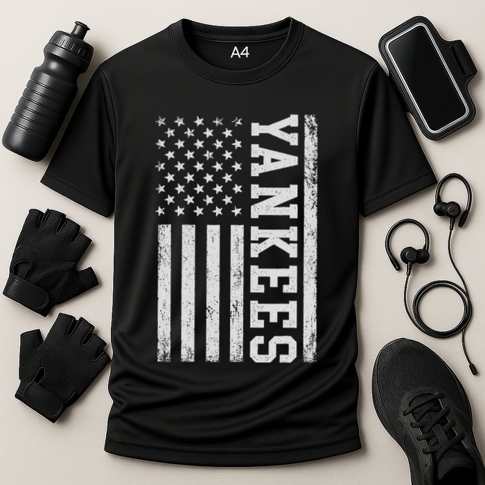 Yankee Us Flag Cooling Performance Crew T-Shirt