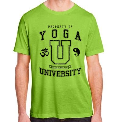 Yoga University Heavily Meditated Vintage College Varsity Cool Gift Adult ChromaSoft Performance T-Shirt