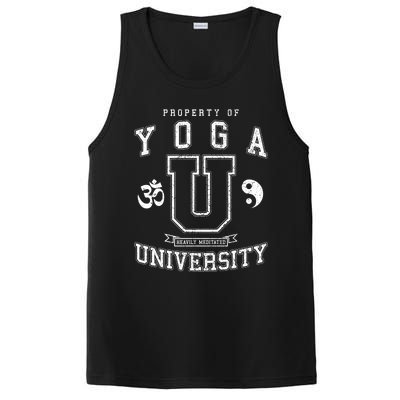 Yoga University Heavily Meditated Vintage College Varsity Cool Gift PosiCharge Competitor Tank