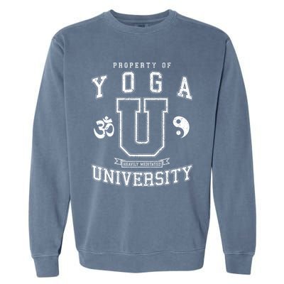 Yoga University Heavily Meditated Vintage College Varsity Cool Gift Garment-Dyed Sweatshirt