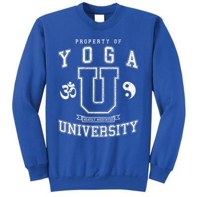 Yoga University Heavily Meditated Vintage College Varsity Cool Gift Sweatshirt