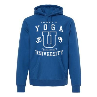 Yoga University Heavily Meditated Vintage College Varsity Cool Gift Premium Hoodie