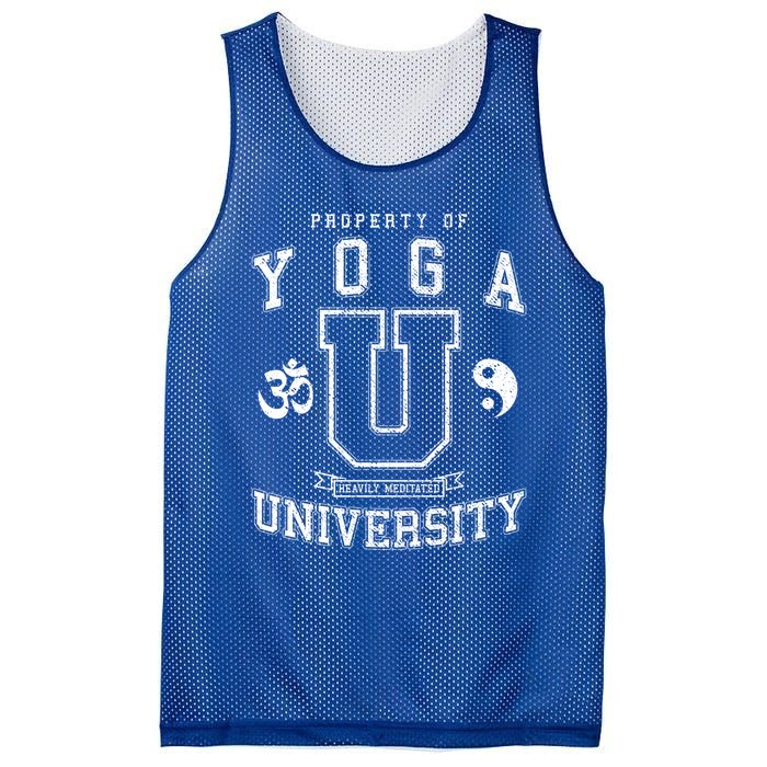 Yoga University Heavily Meditated Vintage College Varsity Cool Gift Mesh Reversible Basketball Jersey Tank