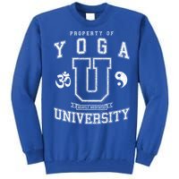 Yoga University Heavily Meditated Vintage College Varsity Cool Gift Tall Sweatshirt