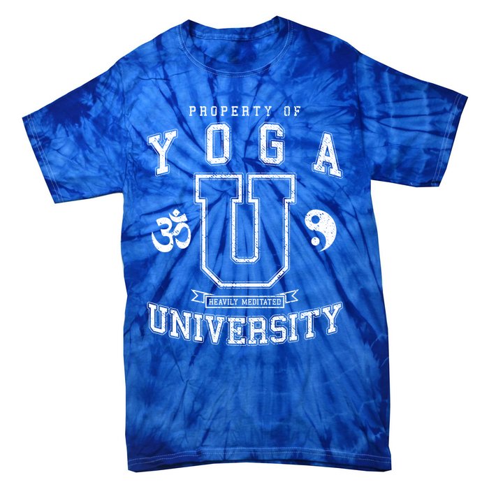 Yoga University Heavily Meditated Vintage College Varsity Cool Gift Tie-Dye T-Shirt