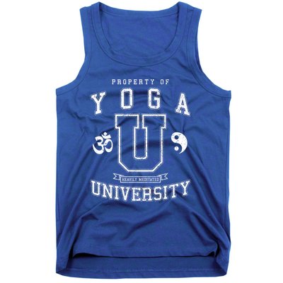 Yoga University Heavily Meditated Vintage College Varsity Cool Gift Tank Top