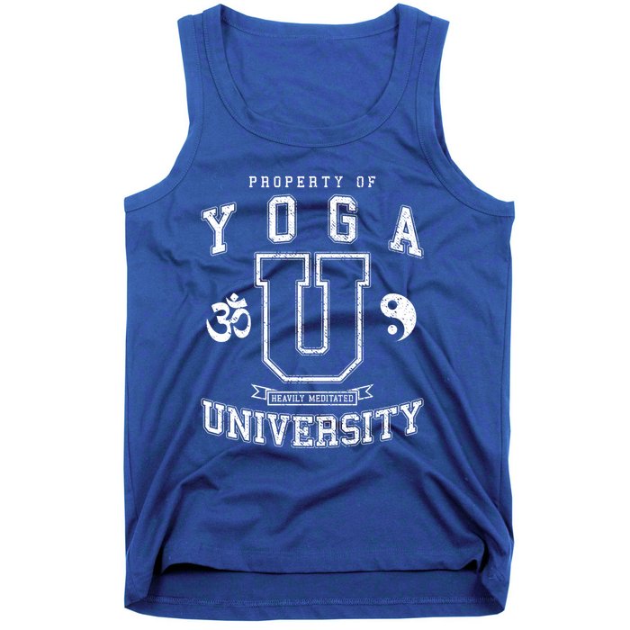 Yoga University Heavily Meditated Vintage College Varsity Cool Gift Tank Top