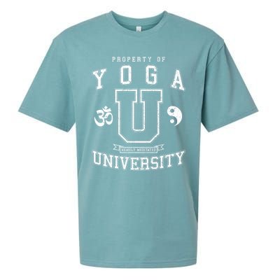 Yoga University Heavily Meditated Vintage College Varsity Cool Gift Sueded Cloud Jersey T-Shirt