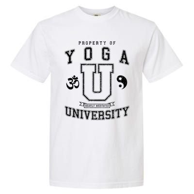 Yoga University Heavily Meditated Vintage College Varsity Cool Gift Garment-Dyed Heavyweight T-Shirt