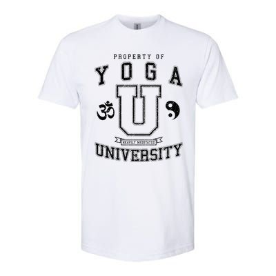 Yoga University Heavily Meditated Vintage College Varsity Cool Gift Softstyle CVC T-Shirt