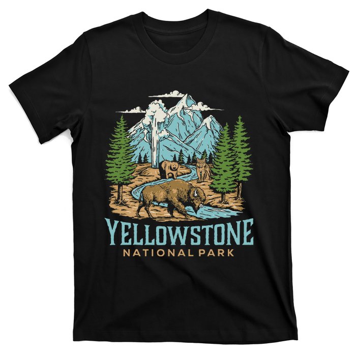 Yellowstone Us National Park Wolf Bison Bear T-Shirt