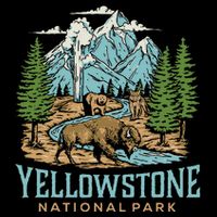 Yellowstone Us National Park Wolf Bison Bear City Backpack