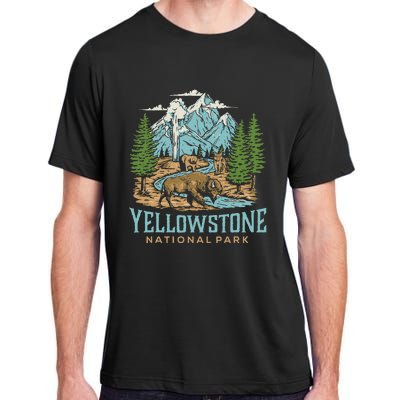 Yellowstone Us National Park Wolf Bison Bear Adult ChromaSoft Performance T-Shirt